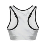 White Marble Print Women's Sports Bra