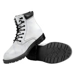 White Marble Print Work Boots