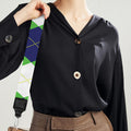 White Navy And Green Argyle Print Bag Strap