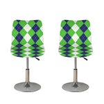 White Navy And Green Argyle Print Bar Stool Covers