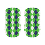 White Navy And Green Argyle Print Bar Stool Covers