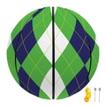 White Navy And Green Argyle Print Basketball