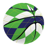 White Navy And Green Argyle Print Basketball