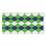 White Navy And Green Argyle Print Beach Towel