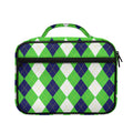 White Navy And Green Argyle Print Briefcase Bible Bag