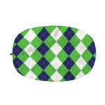 White Navy And Green Argyle Print Car Side Mirror Covers
