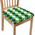 White Navy And Green Argyle Print Chair Cushion Cover