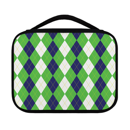 White Navy And Green Argyle Print Classic Bible Case