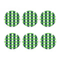 White Navy And Green Argyle Print Coaster Set