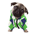White Navy And Green Argyle Print Dog Zip Up Hoodie