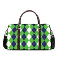 White Navy And Green Argyle Print Duffel Bag