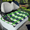 White Navy And Green Argyle Print Golf Cart Seat Cover