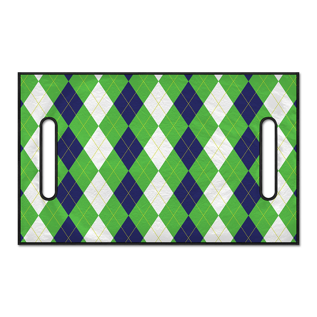 White Navy And Green Argyle Print Golf Cart Seat Cover