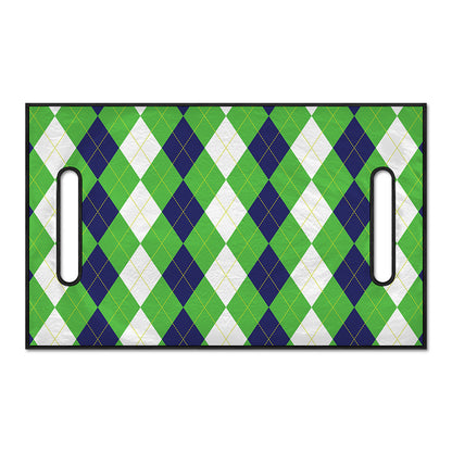 White Navy And Green Argyle Print Golf Cart Seat Cover