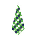 White Navy And Green Argyle Print Hand Towel