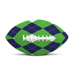 White Navy And Green Argyle Print Rugby Ball