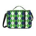 White Navy And Green Argyle Print Shoulder Strap Bible Bag