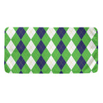 White Navy And Green Argyle Print Towel