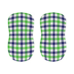 White Navy And Green Plaid Print Bar Stool Covers