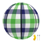 White Navy And Green Plaid Print Basketball