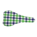 White Navy And Green Plaid Print Bicycle Seat Cover