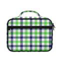 White Navy And Green Plaid Print Briefcase Bible Bag