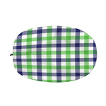 White Navy And Green Plaid Print Car Side Mirror Covers