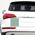 White Navy And Green Plaid Print Car Sticker