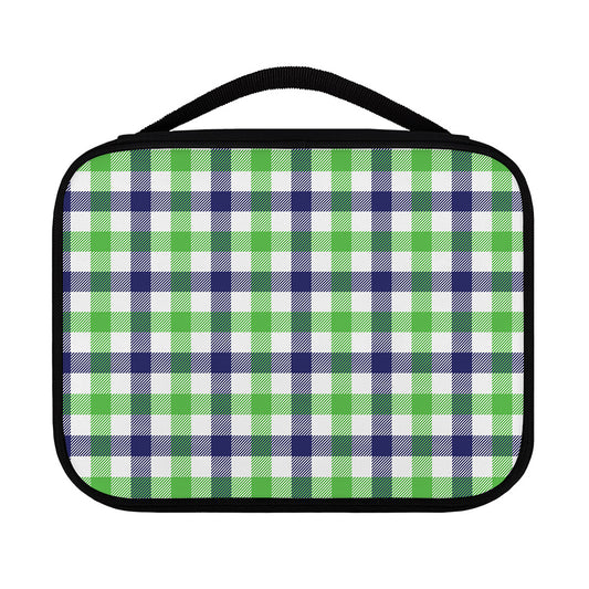 White Navy And Green Plaid Print Classic Bible Case