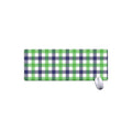 White Navy And Green Plaid Print Extended Mouse Pad
