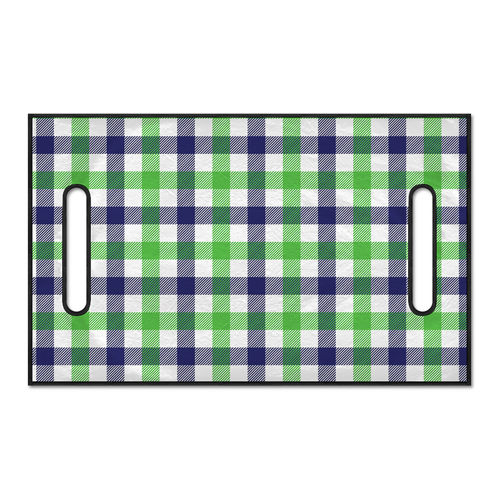 White Navy And Green Plaid Print Golf Cart Seat Cover