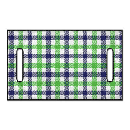 White Navy And Green Plaid Print Golf Cart Seat Cover