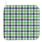 White Navy And Green Plaid Print Hand Towel