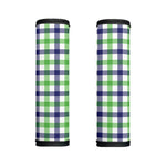 White Navy And Green Plaid Print Handle Covers