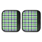 White Navy And Green Plaid Print Handle Covers