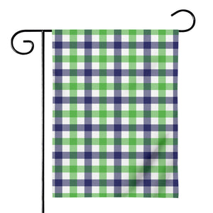 White Navy And Green Plaid Print House Flag