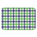 White Navy And Green Plaid Print Indoor Door Mat
