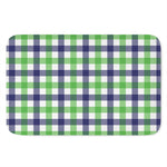 White Navy And Green Plaid Print Indoor Door Mat