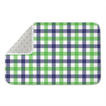 White Navy And Green Plaid Print Indoor Door Mat