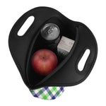 White Navy And Green Plaid Print Neoprene Lunch Bag