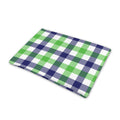 White Navy And Green Plaid Print Pet Cooling Mat Cover
