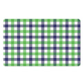 White Navy And Green Plaid Print Polyester Doormat