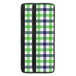 White Navy And Green Plaid Print Refrigerator Handle Covers