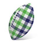 White Navy And Green Plaid Print Rugby Ball