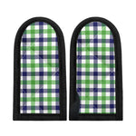 White Navy And Green Plaid Print Skillet Handle Cover
