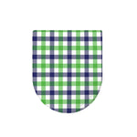 White Navy And Green Plaid Print Toilet Lid Cover