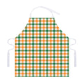 White Orange And Green Plaid Print Adjustable Apron