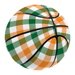 White Orange And Green Plaid Print Basketball