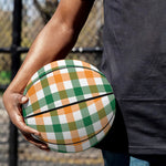 White Orange And Green Plaid Print Basketball