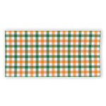 White Orange And Green Plaid Print Beach Towel